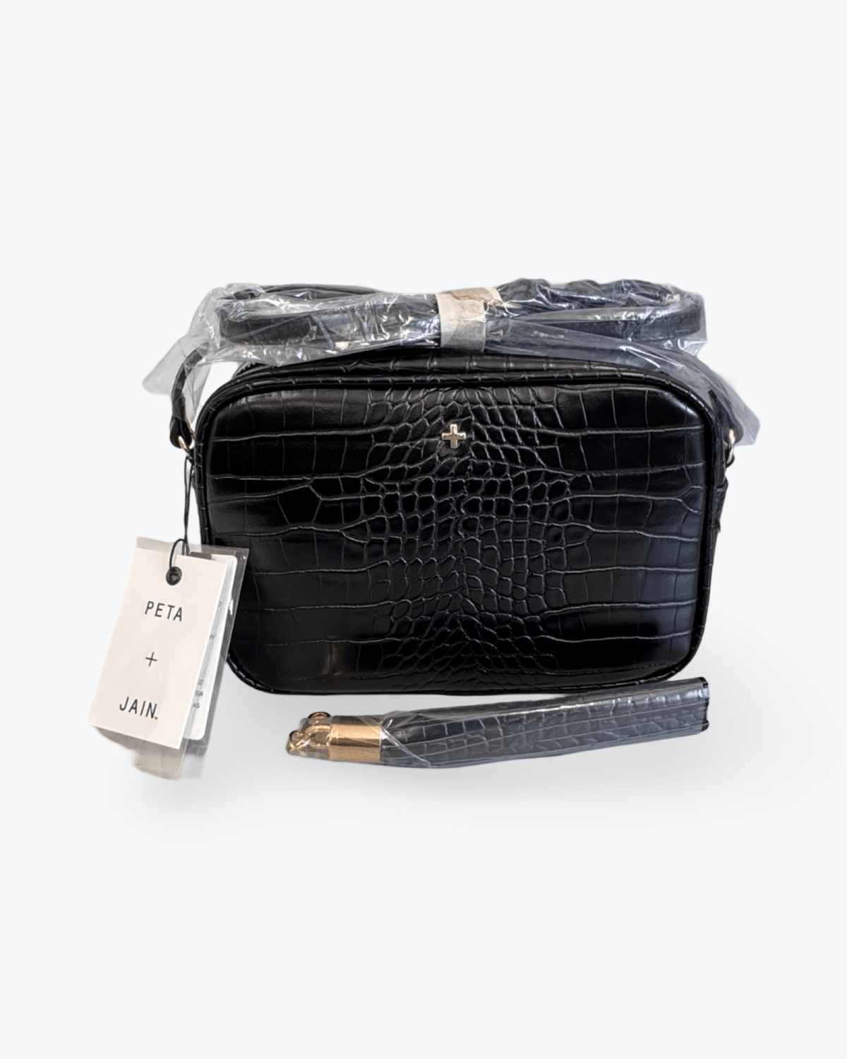 Black Croc Bag Peta And Jain Piper Bag Black Nylon Peta Jain Mood