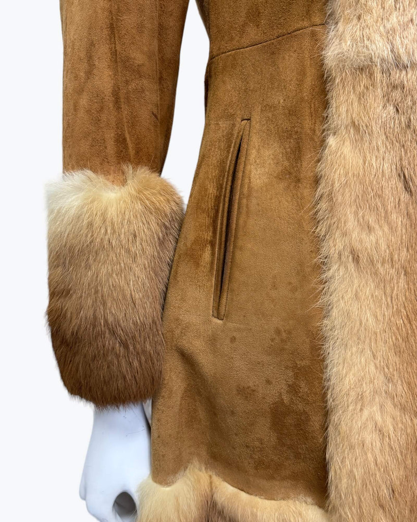 Vintage Fur Long Coat Size XSSW