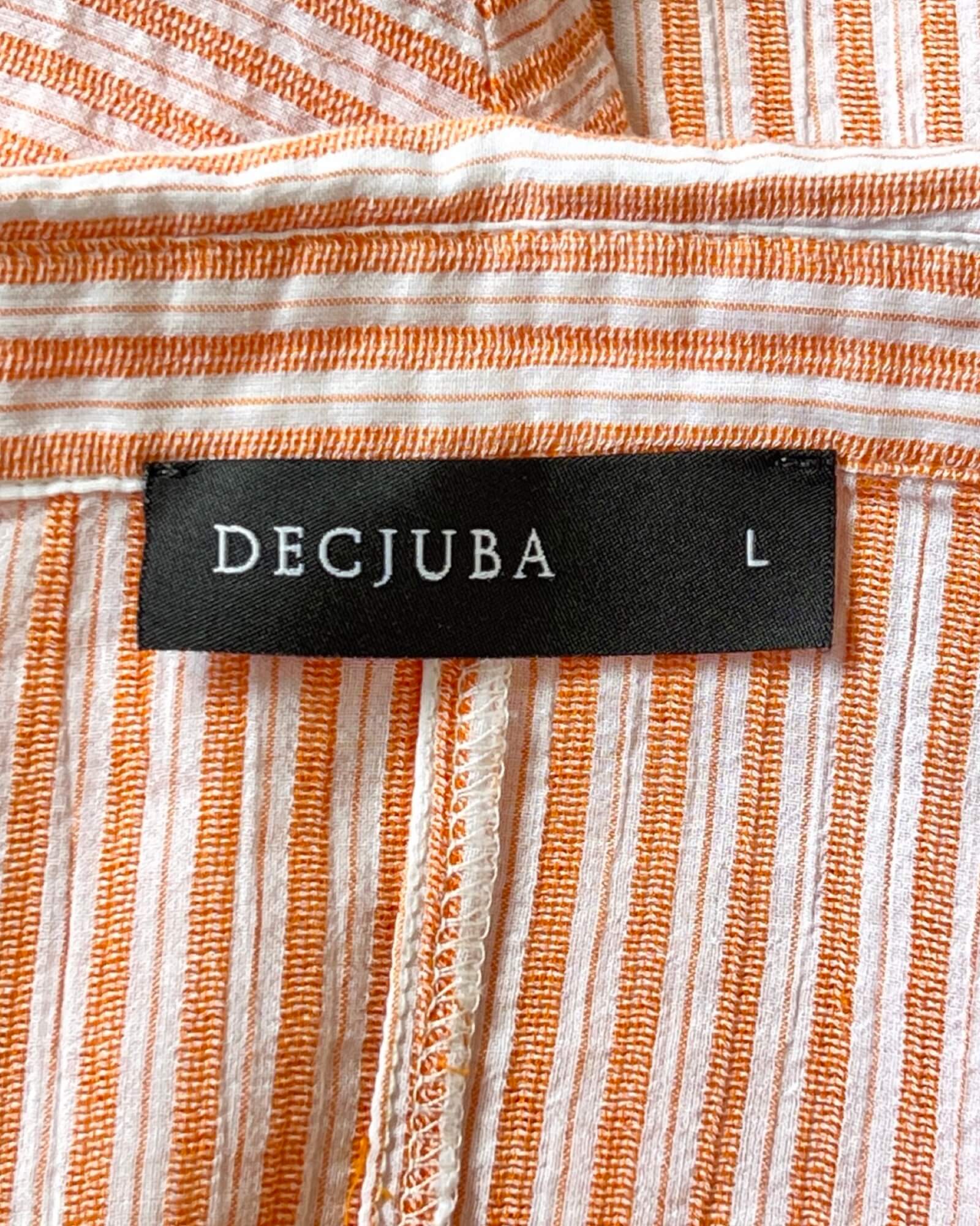 Decjuba Orange Stripe Shirt Size L