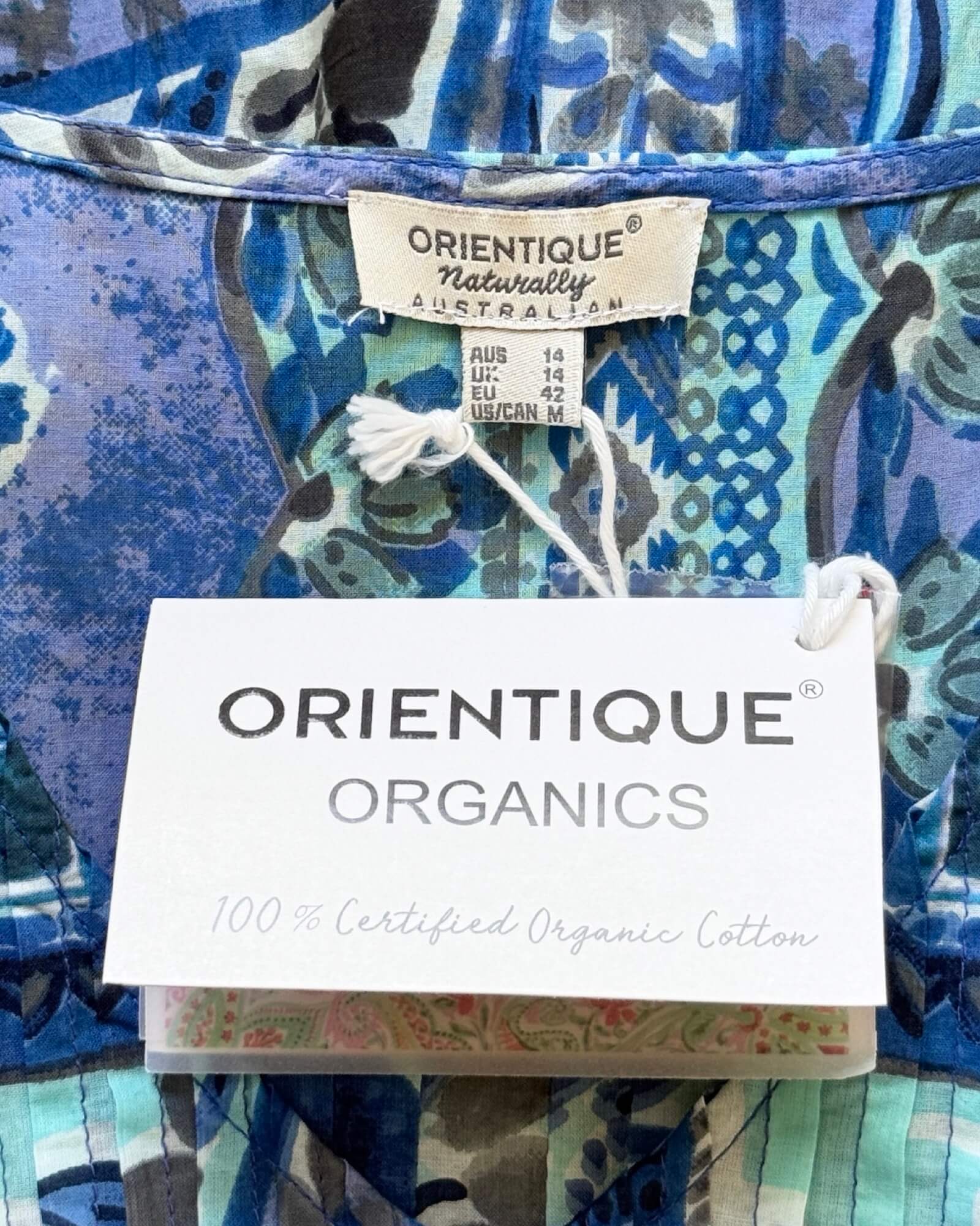 Orientique Organics Blouse Size 14 NEW