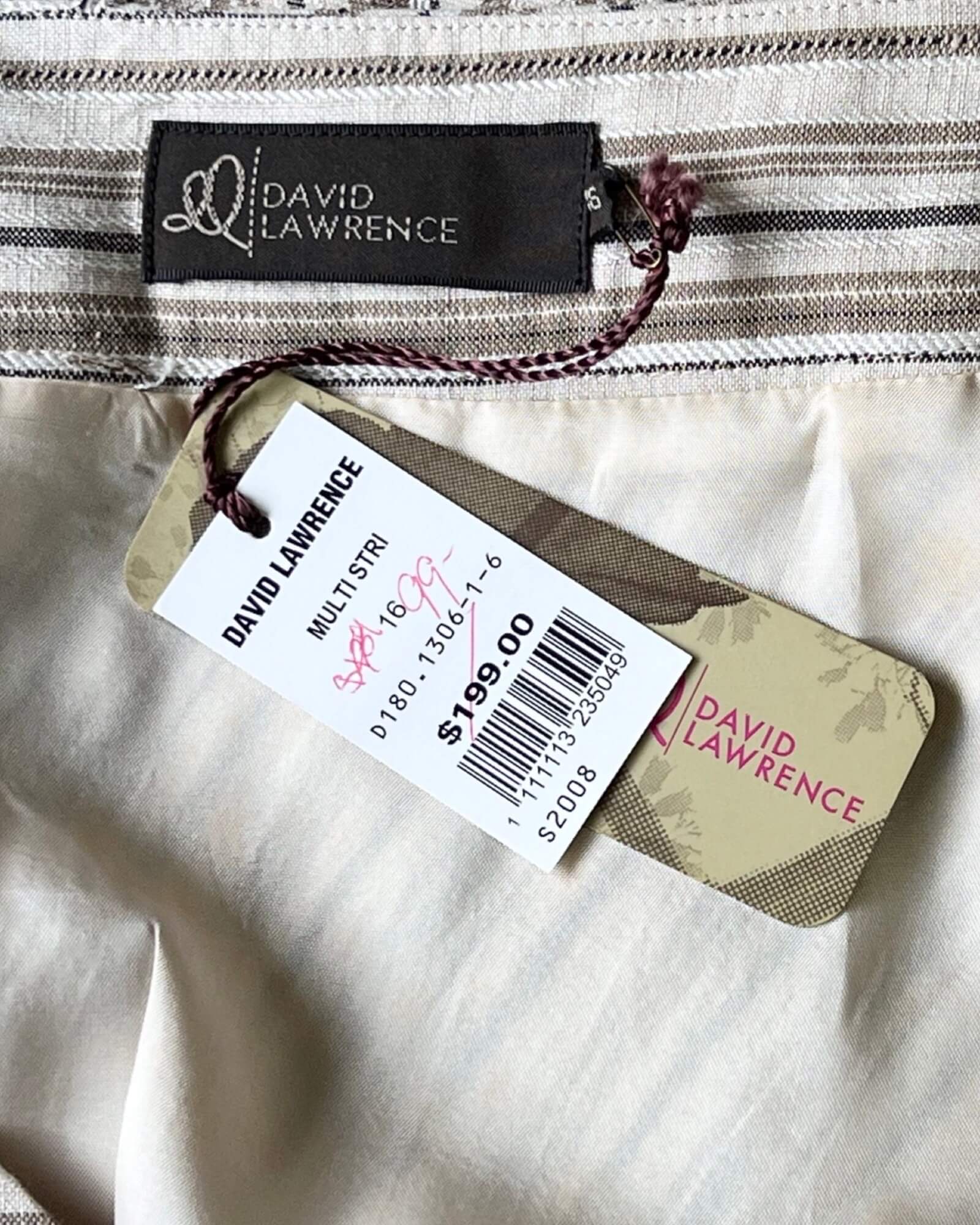 David Lawrence Multi Stripe Skirt Size 16 NEW