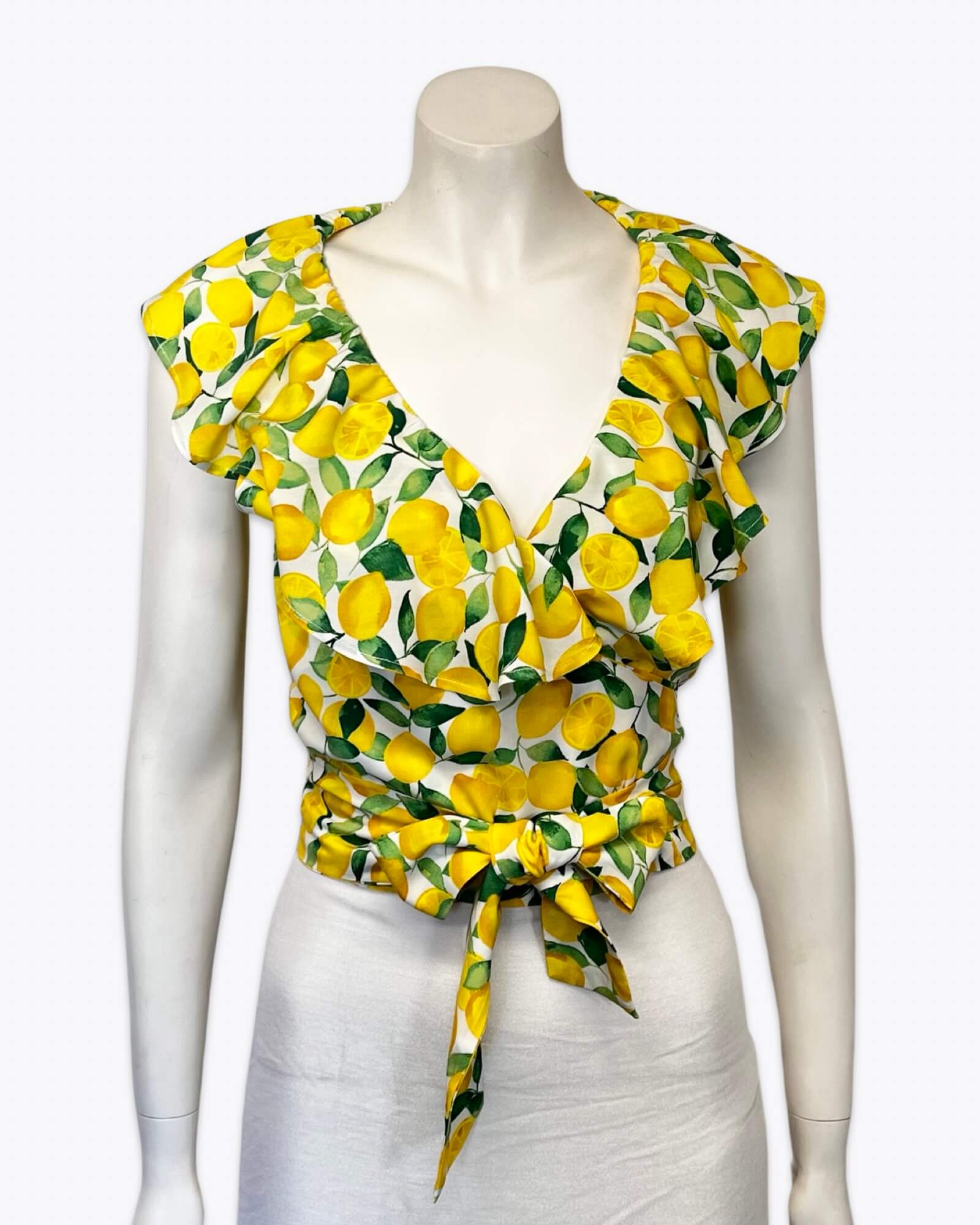 Florencia Lemon Wrap Top Size 8