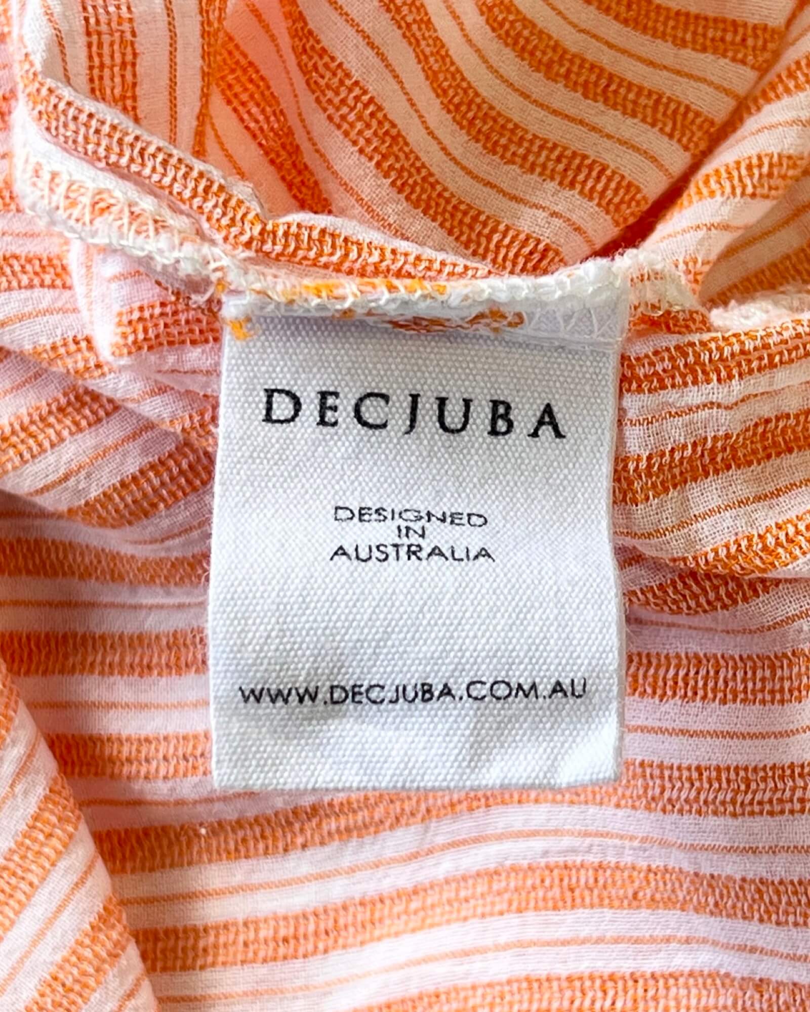 Decjuba Orange Stripe Shirt Size L