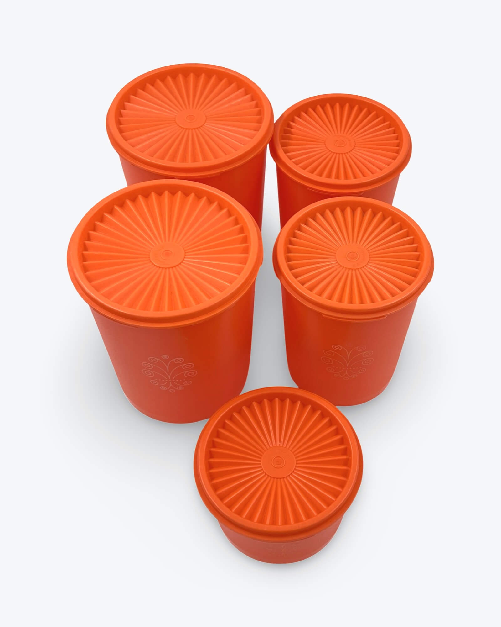 Tupperware Canisters Orange Set of 5