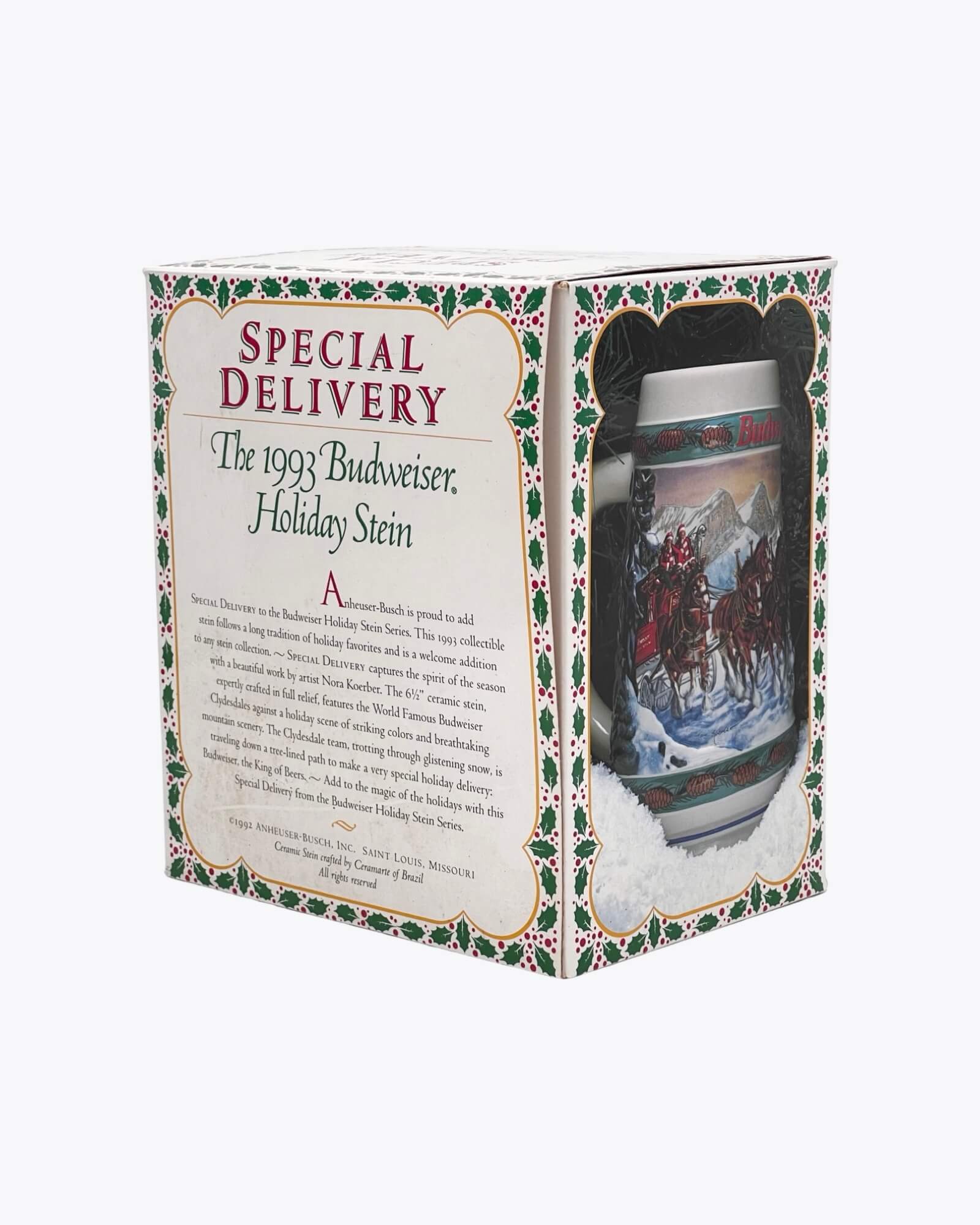 Budweiser Holiday Stein 1993