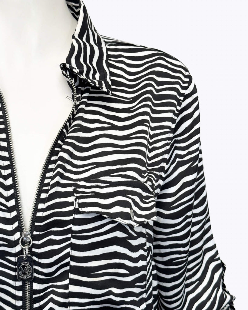 Michael Kors Zebra Print Blouse Size L