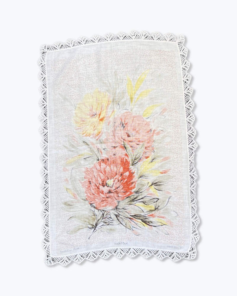 Vintage Crochet Trim Tea Towel