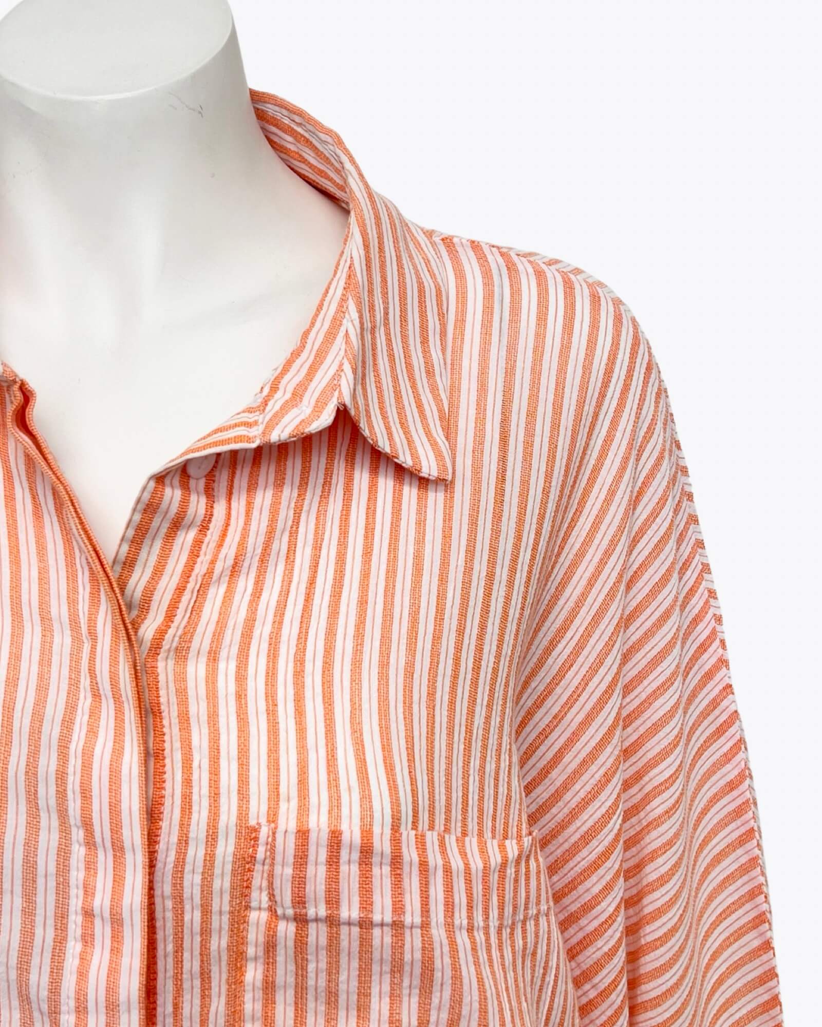 Decjuba Orange Stripe Shirt Size L