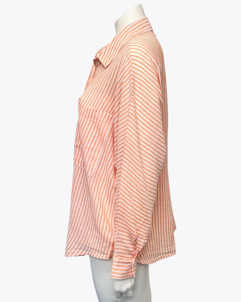 Decjuba Orange Stripe Shirt Size L