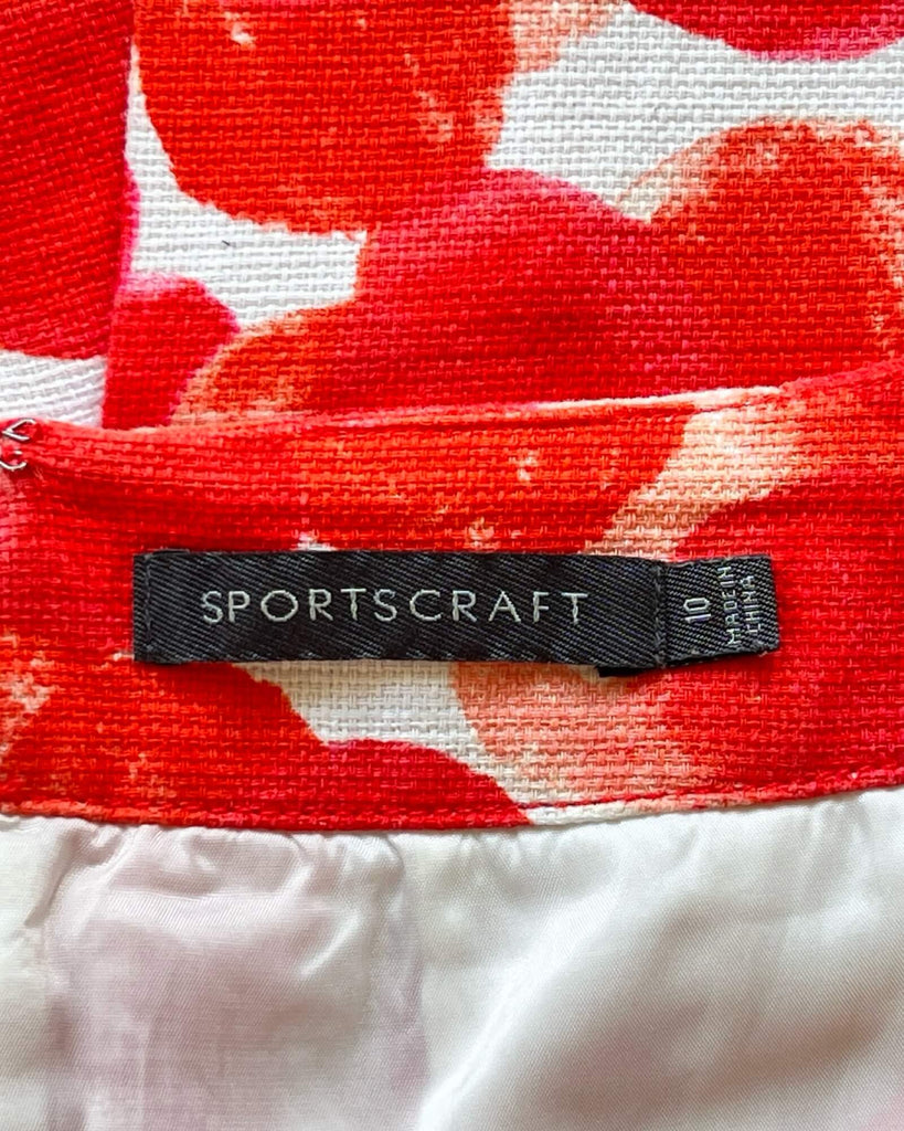 Sportscraft Red & White Skirt Size 10