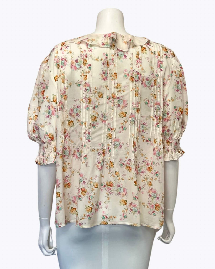 Auguste Floral Pintuck Blouse Size 14