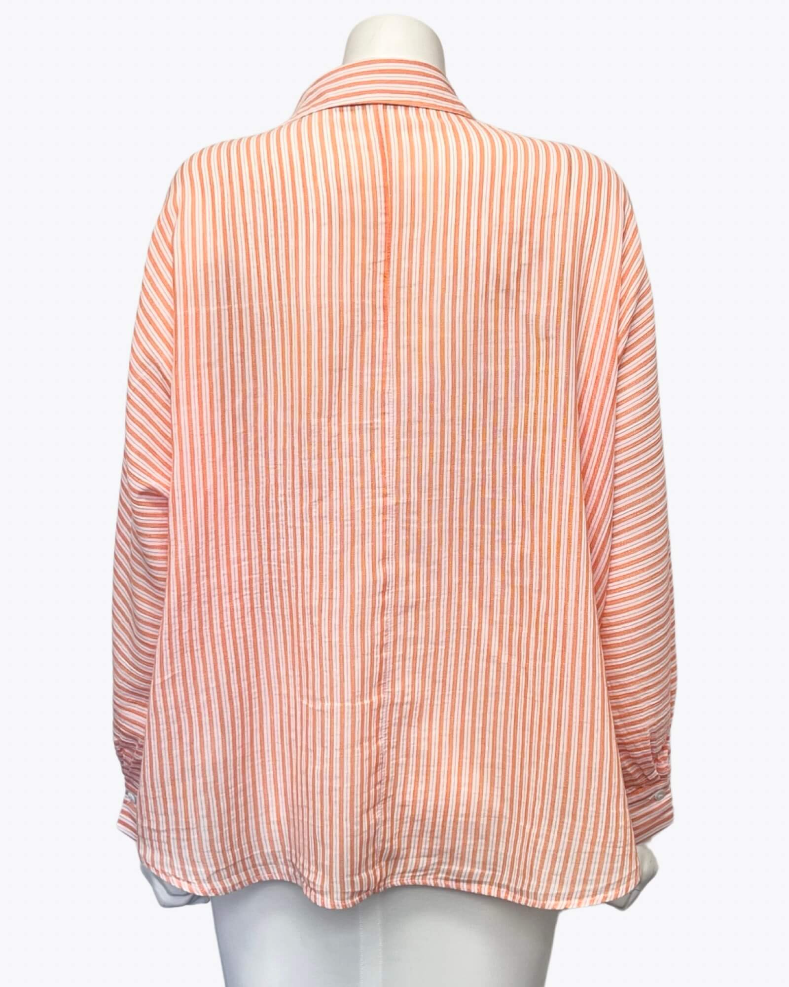 Decjuba Orange Stripe Shirt Size L