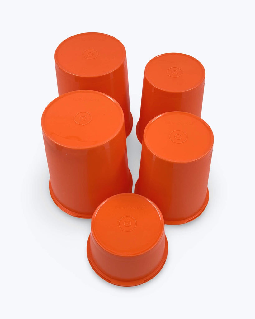 Tupperware Canisters Orange Set of 5