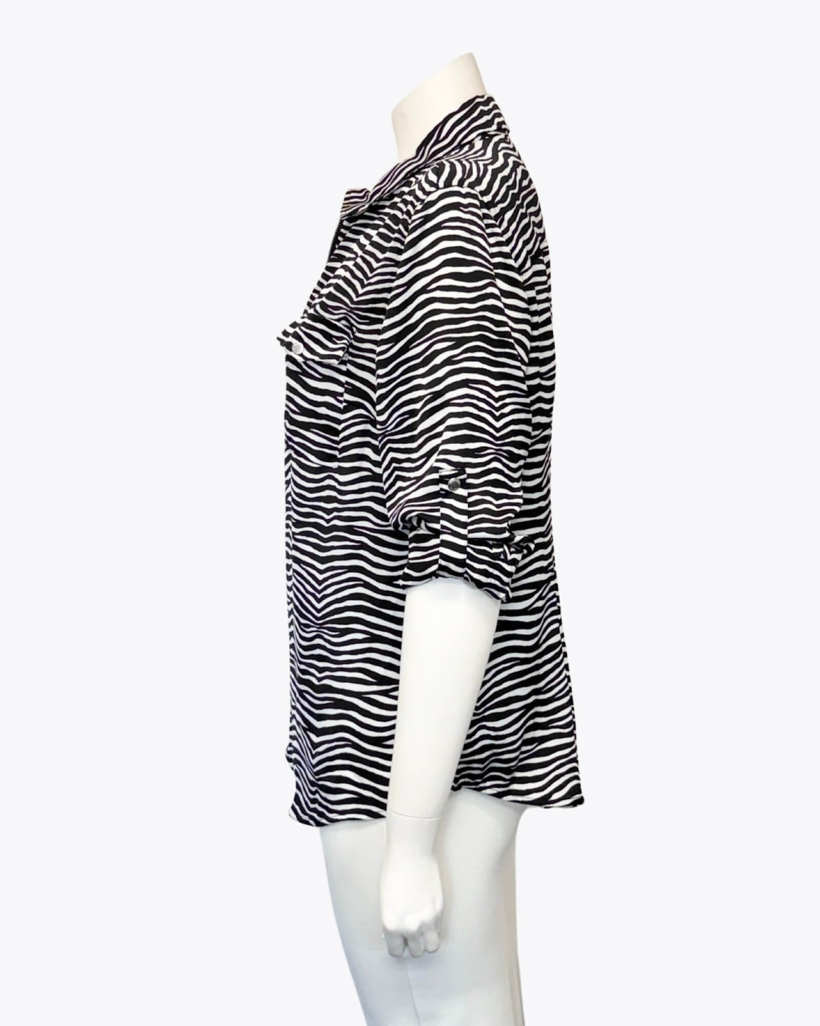 Michael Kors Zebra Print Blouse Size L