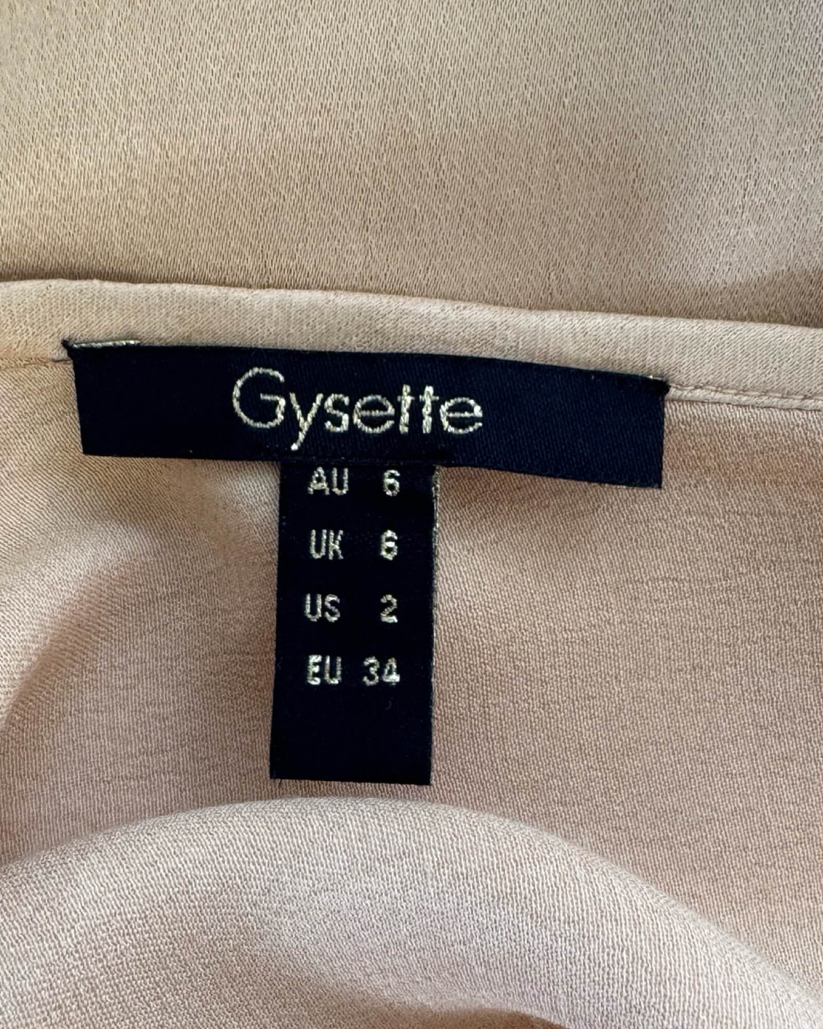 Gysette Savanah Gold Slip Dress Size AU6