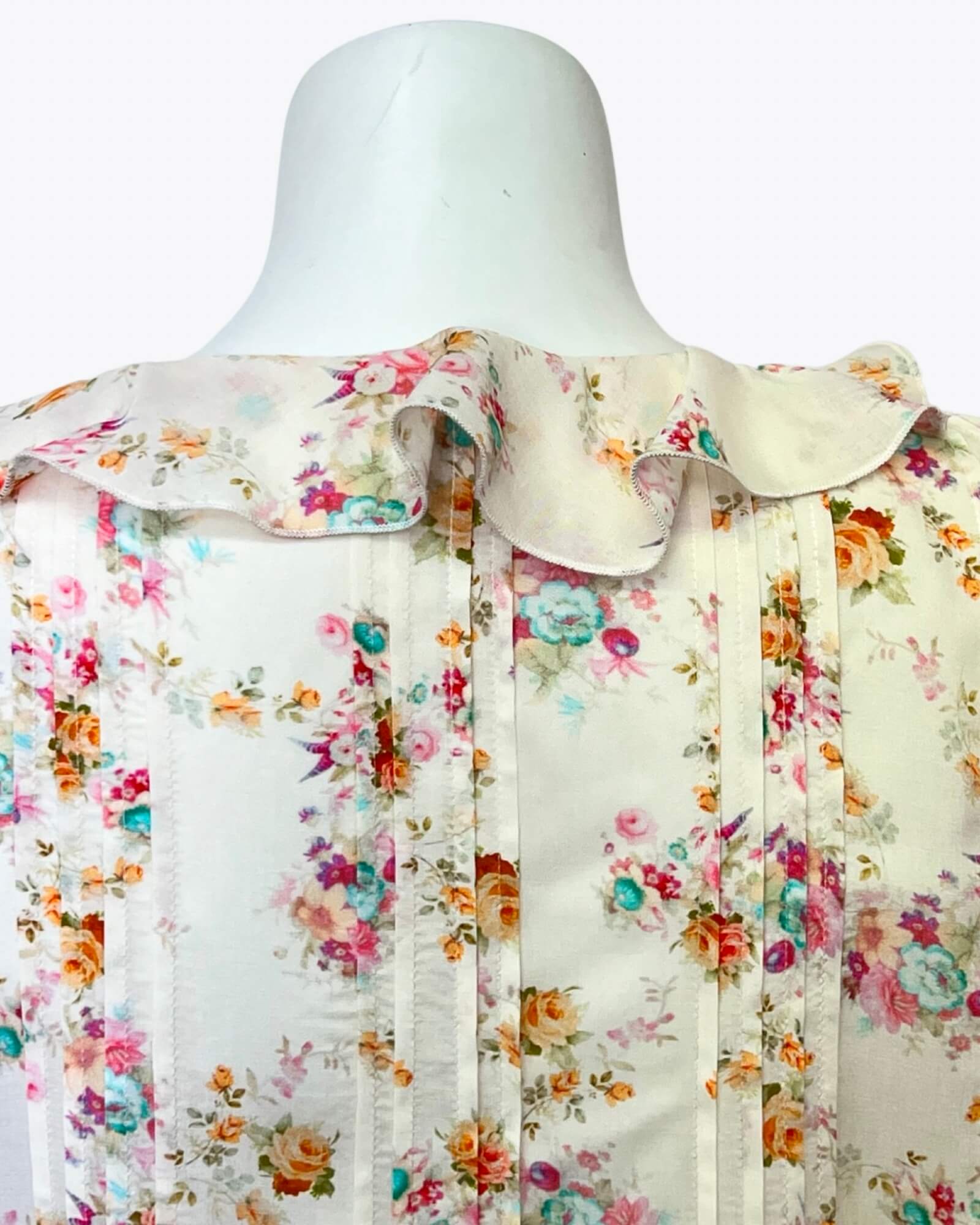 Auguste Floral Pintuck Blouse Size 14