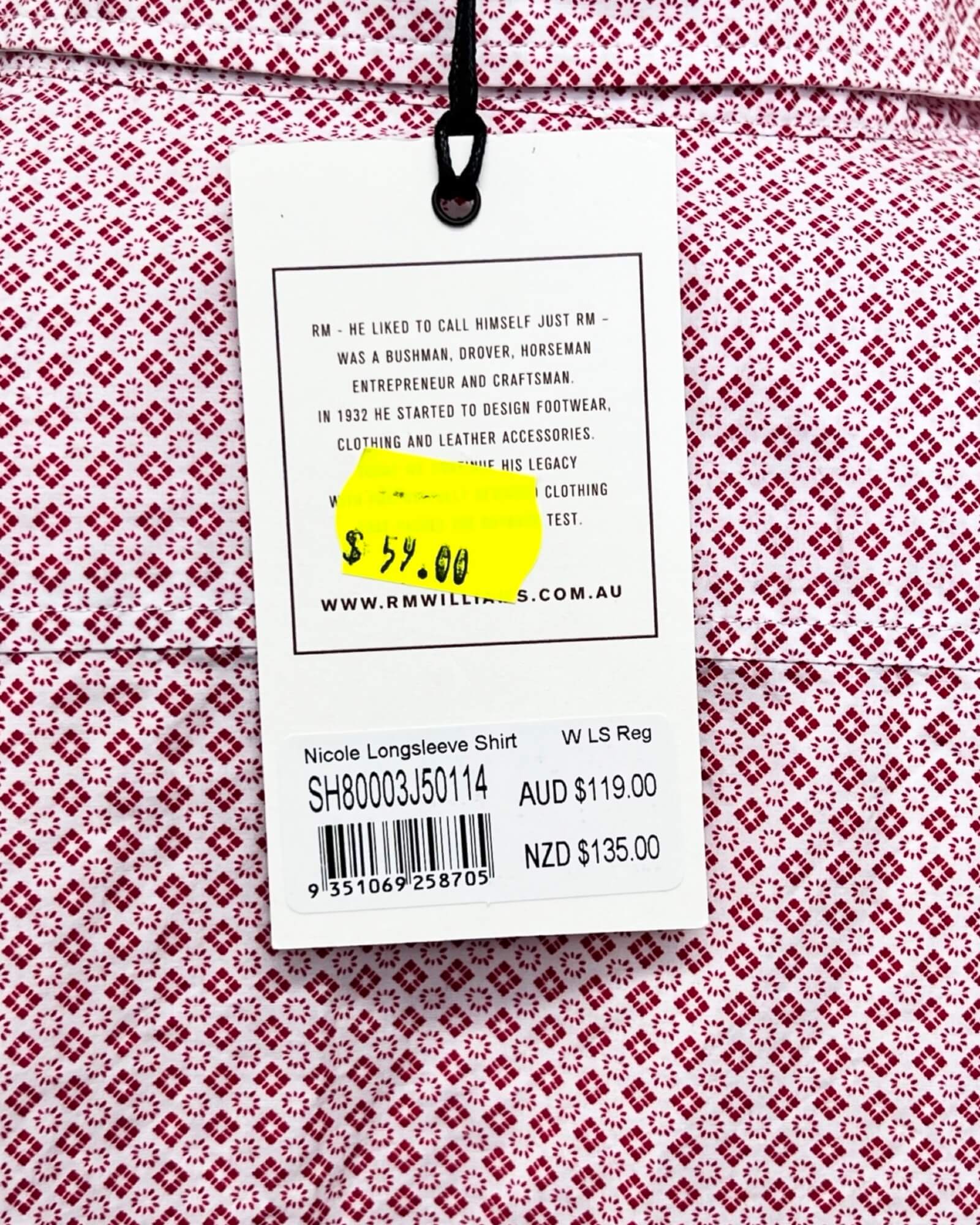 R M Williams Nicole Shirt Size 14