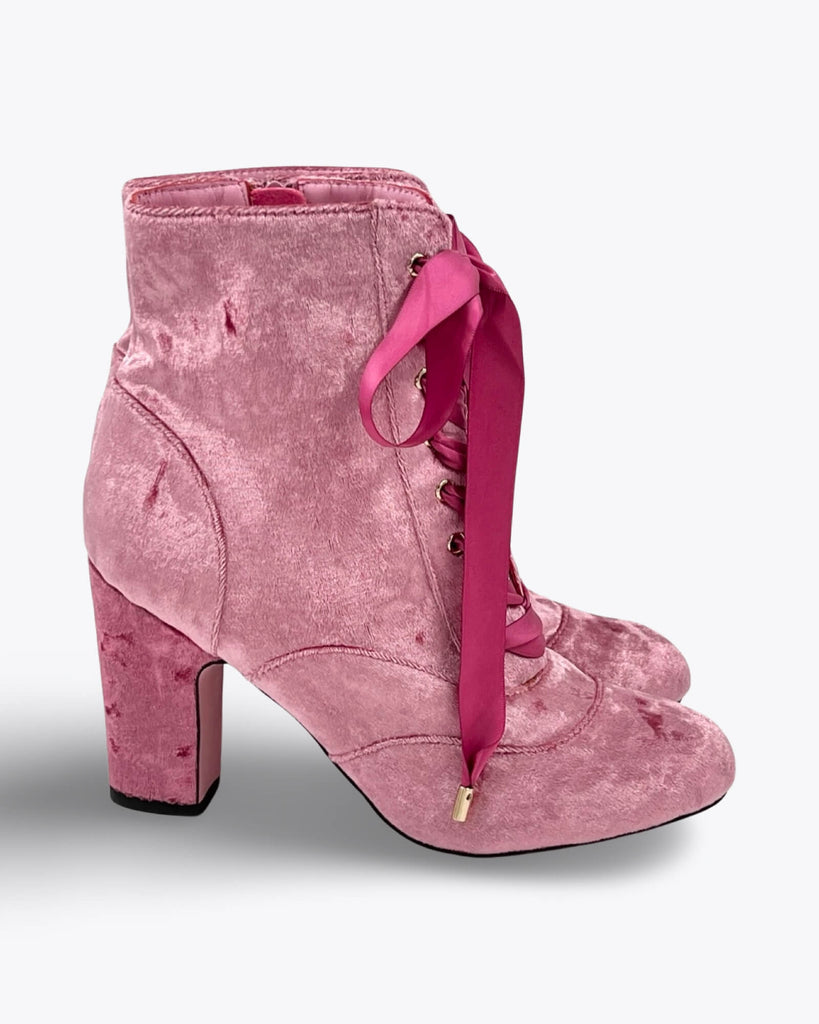 Review Pink Velvet Boots Size 7
