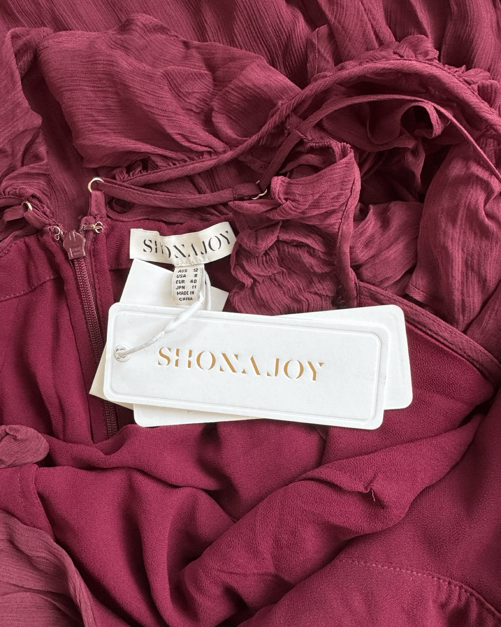 Shona Joy Backless Frill Maxi Dress Size 12 BNWT