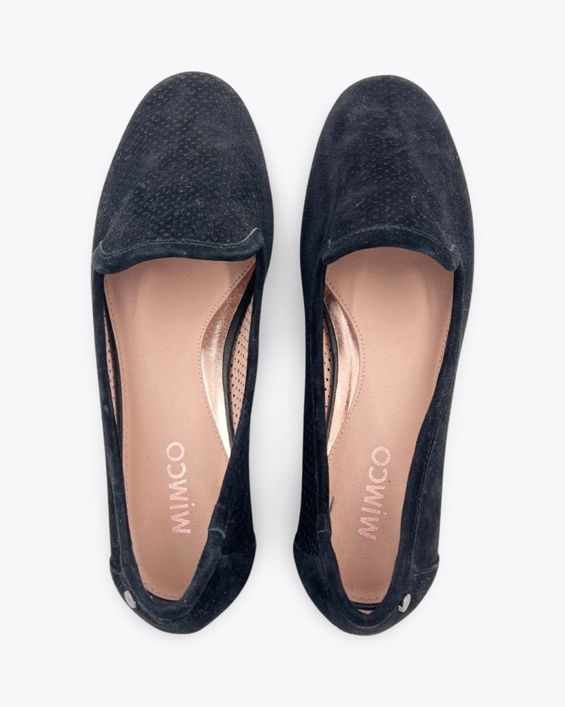 Mimco Black Suede Leather Loafers Size 39
