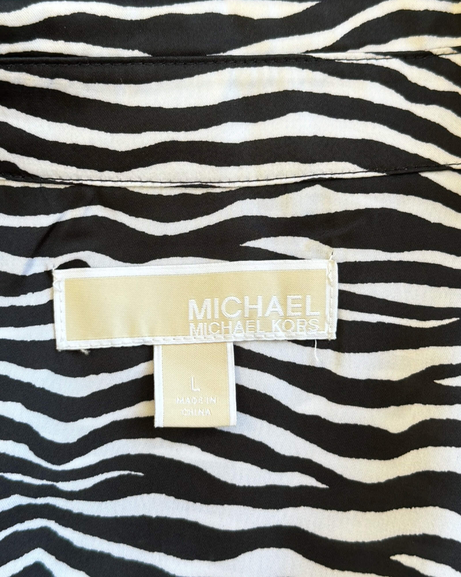 Michael Kors Zebra Print Blouse Size L