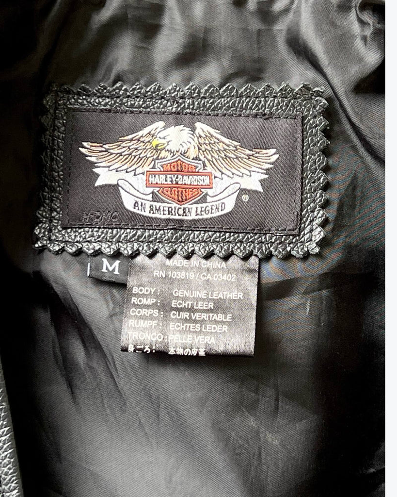 Harley Davidson Leather Vest Mens Size M