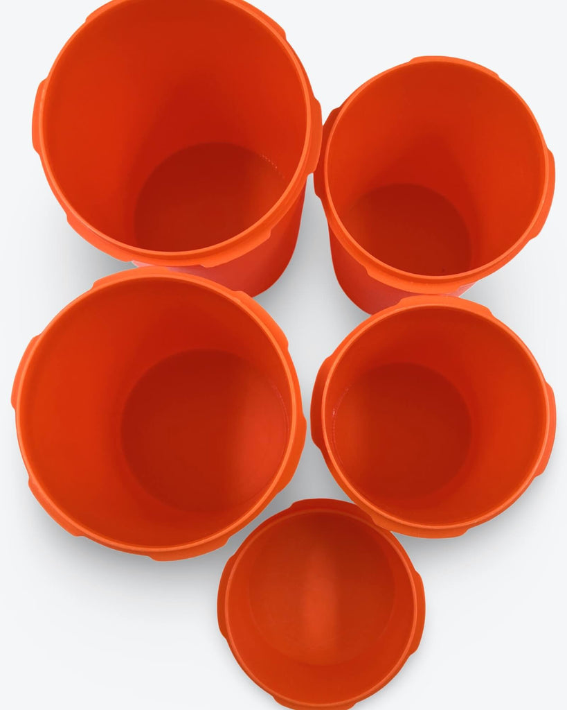 Tupperware Canisters Orange Set of 5