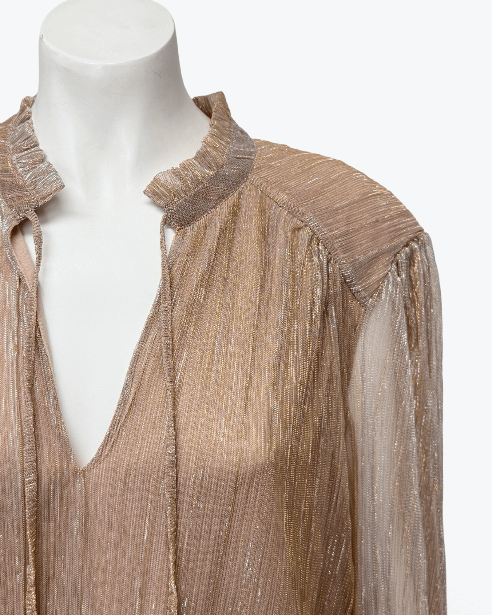 Rachel Zoe Gold Metallic Blouse Size 2X BNWT