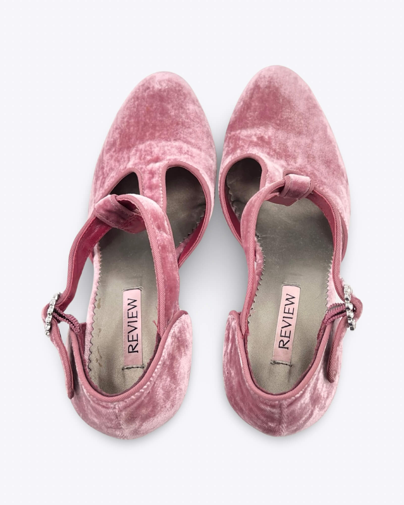 Review Pink Velvet T Bar Pump Size 7B