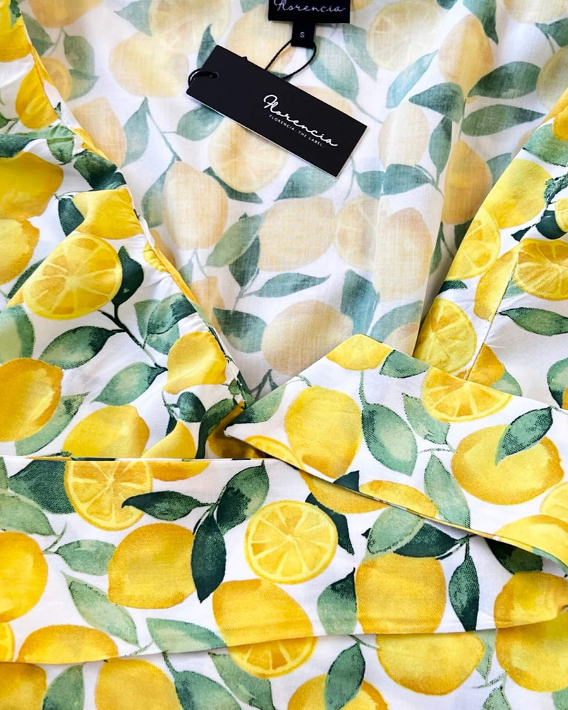 Florencia Lemon Wrap Top Size 8