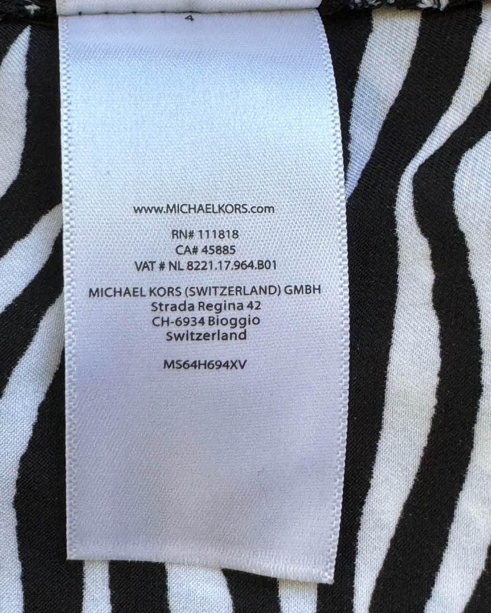 Michael Kors Zebra Print Blouse Size L