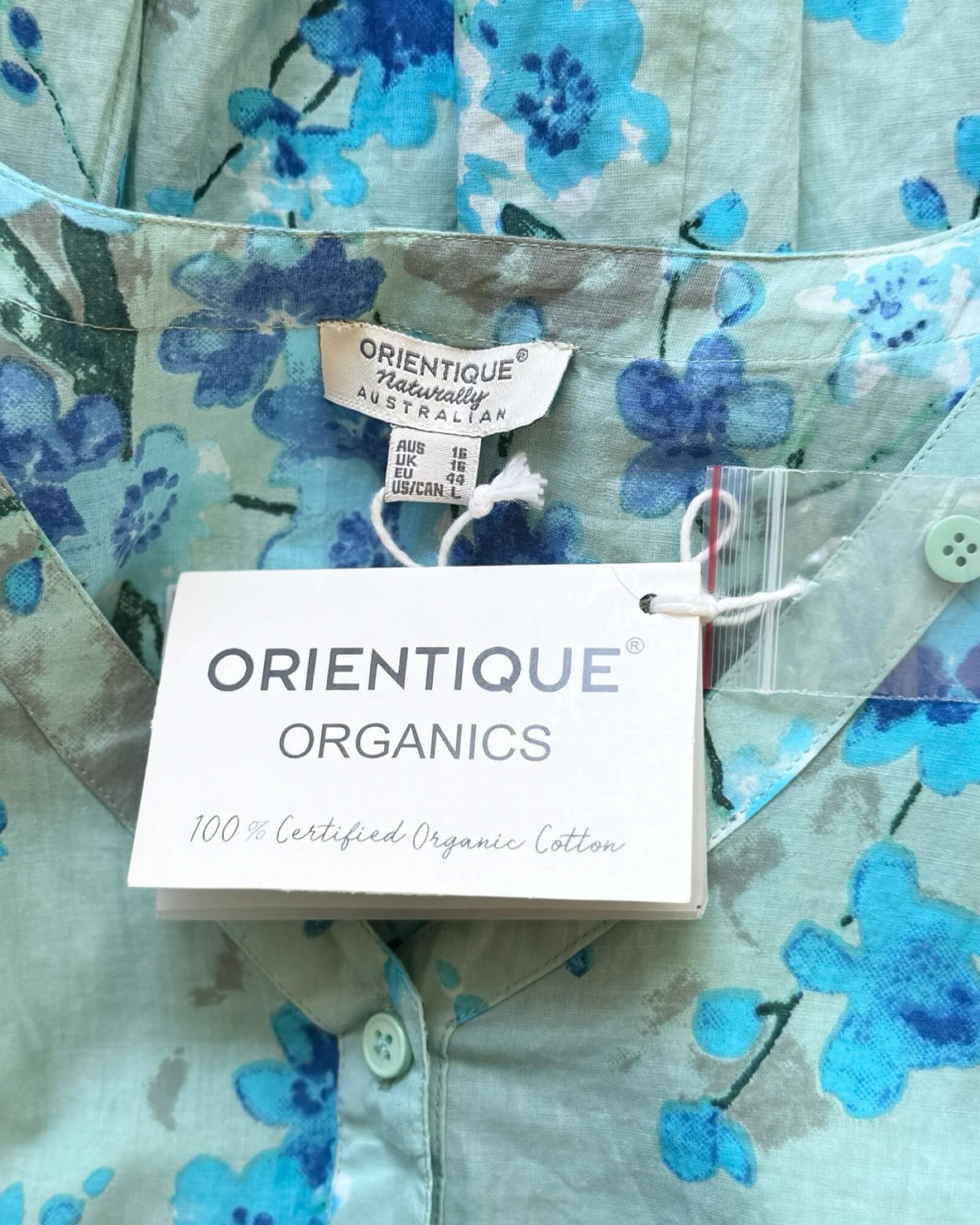 Orientique Organics Blouse Size 16 NEW