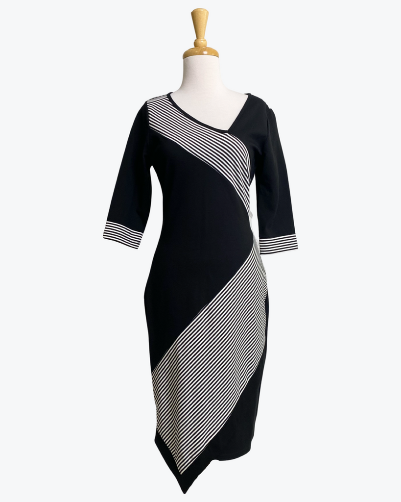 Bird Keepers | Contrast Striped Ponti Dress | Size 10 | BNWT