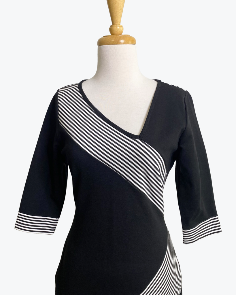 Bird Keepers | Contrast Striped Ponti Dress | Size 10 | BNWT