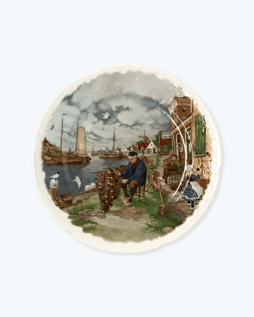 Vintage | Royal Schwabap | Hand Decorated Plate | Fisherman