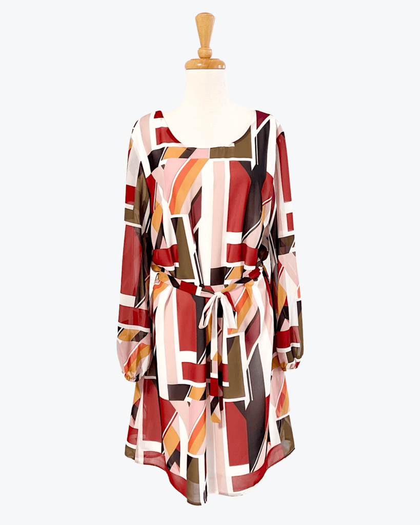 Teaberry | Geometric Dress | Size 10