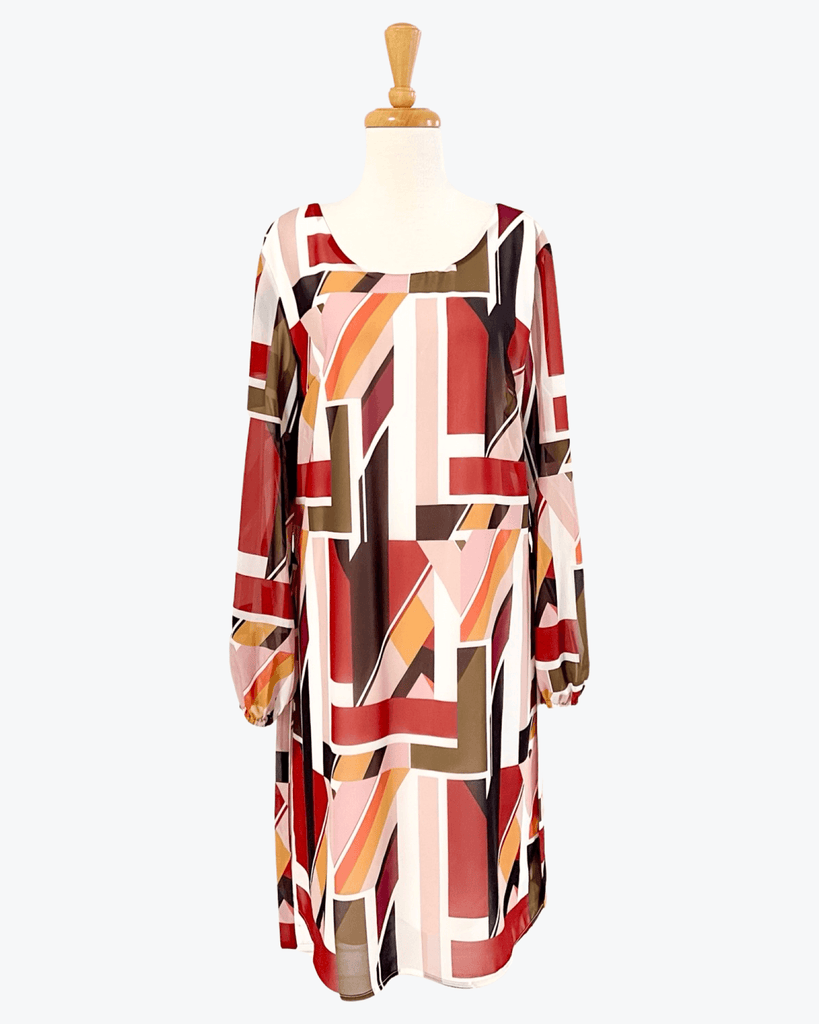 Teaberry | Geometric Dress | Size 10