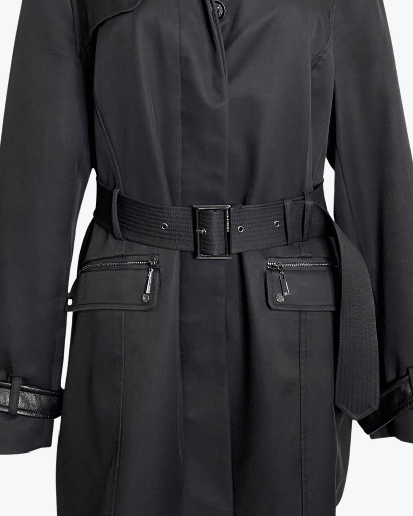 David Lawrence | Black | Belted Coat | Size 14