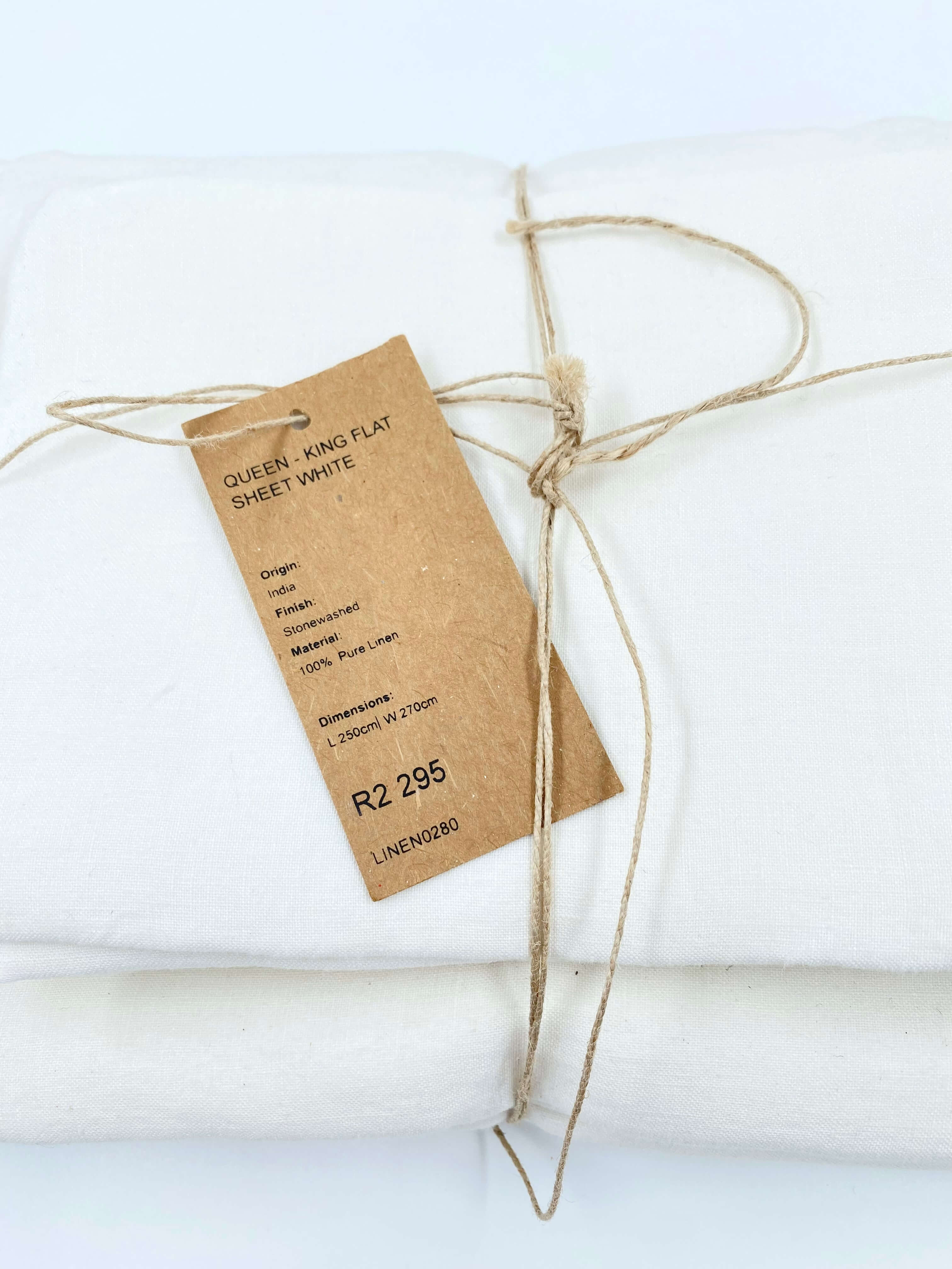 Linen | Weylandts | White | 100% Linen | King Flat | Sheet