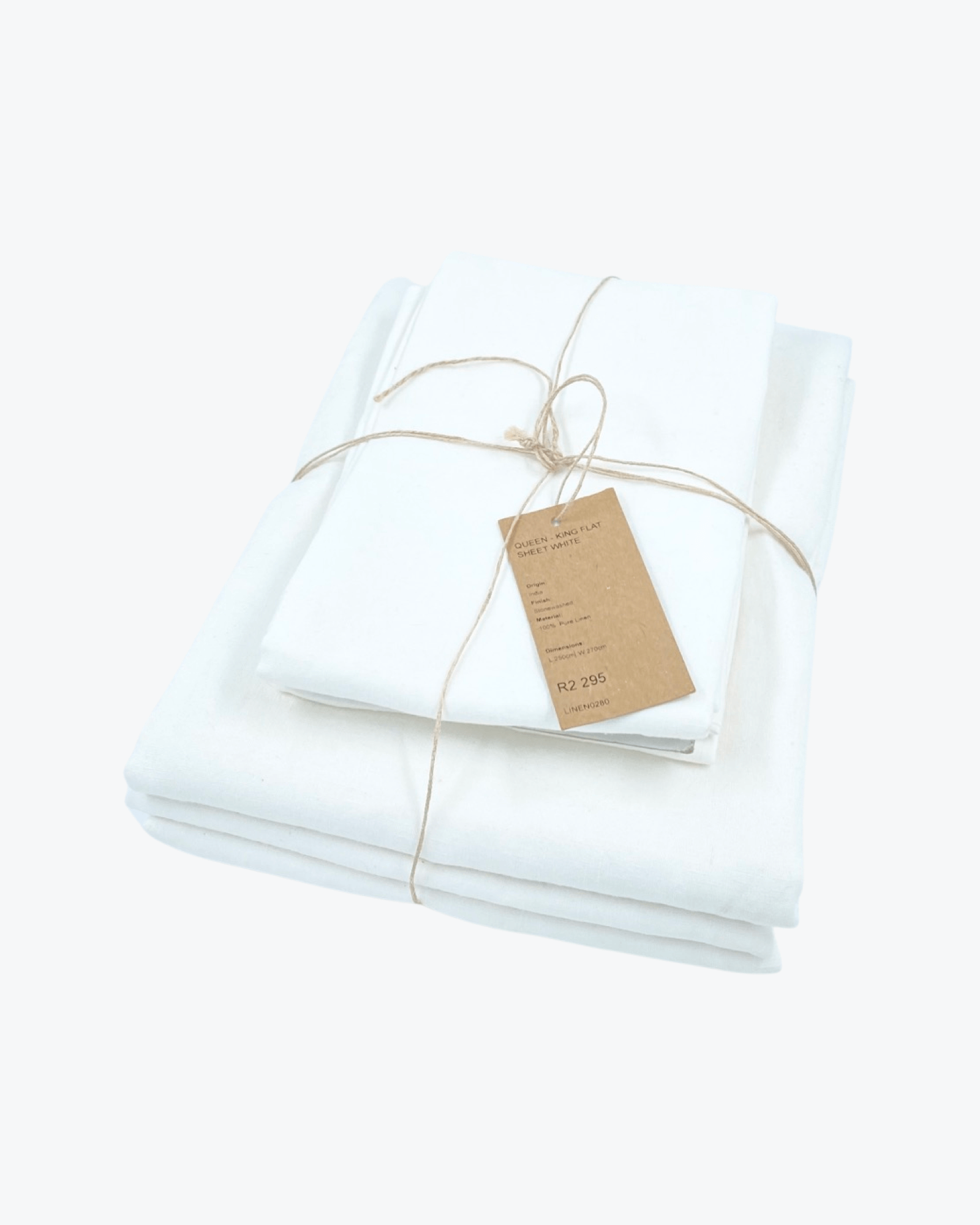 Linen | Weylandts | White | 100% Linen | King Flat | Sheet