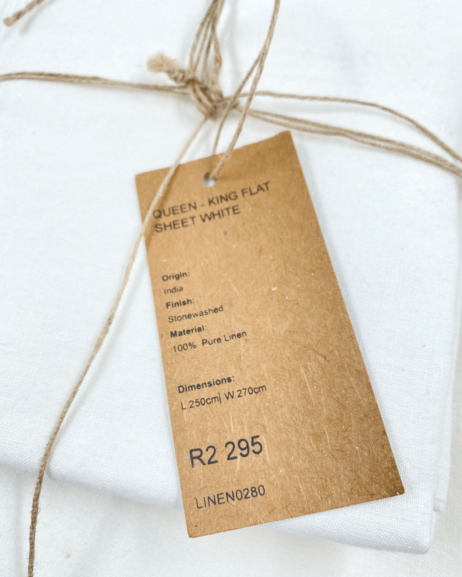 Linen | Weylandts | White | 100% Linen | King Flat | Sheet