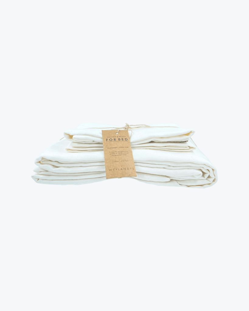 Linen | Weylandts | White | 100% Linen | King Flat | Sheet