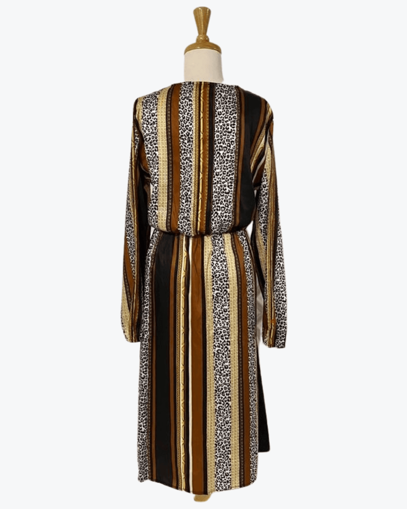 Boohoo | Satin Leopard Stripe | Dress | Size 16