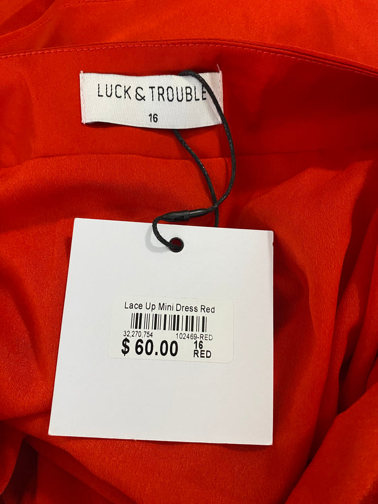 Luck & Trouble | Lace Up Mini Dress | Size 16 | BNWT