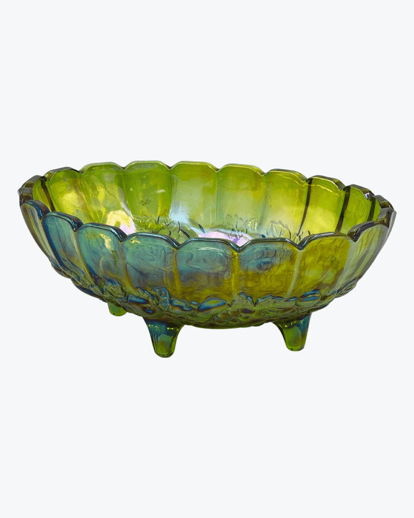 Indiana Iridescent Green Glass Bowl
