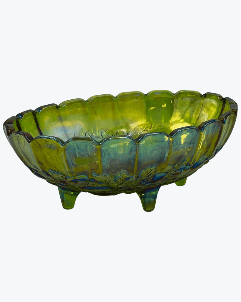 Indiana Iridescent Green Glass Bowl