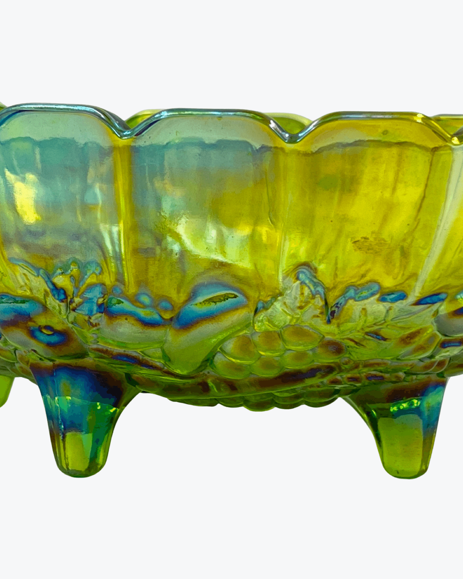 Indiana Iridescent Green Glass Bowl