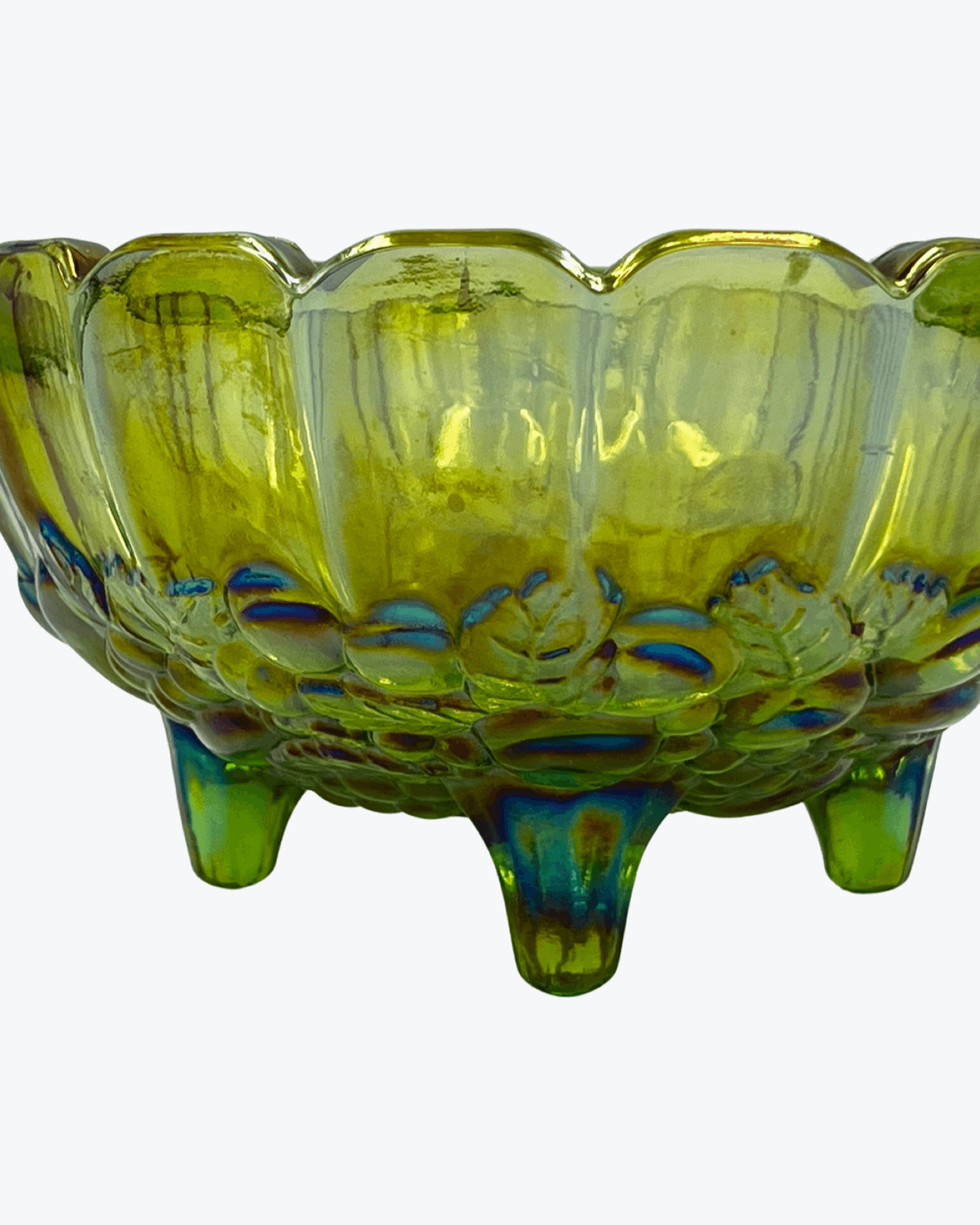 Indiana Iridescent Green Glass Bowl